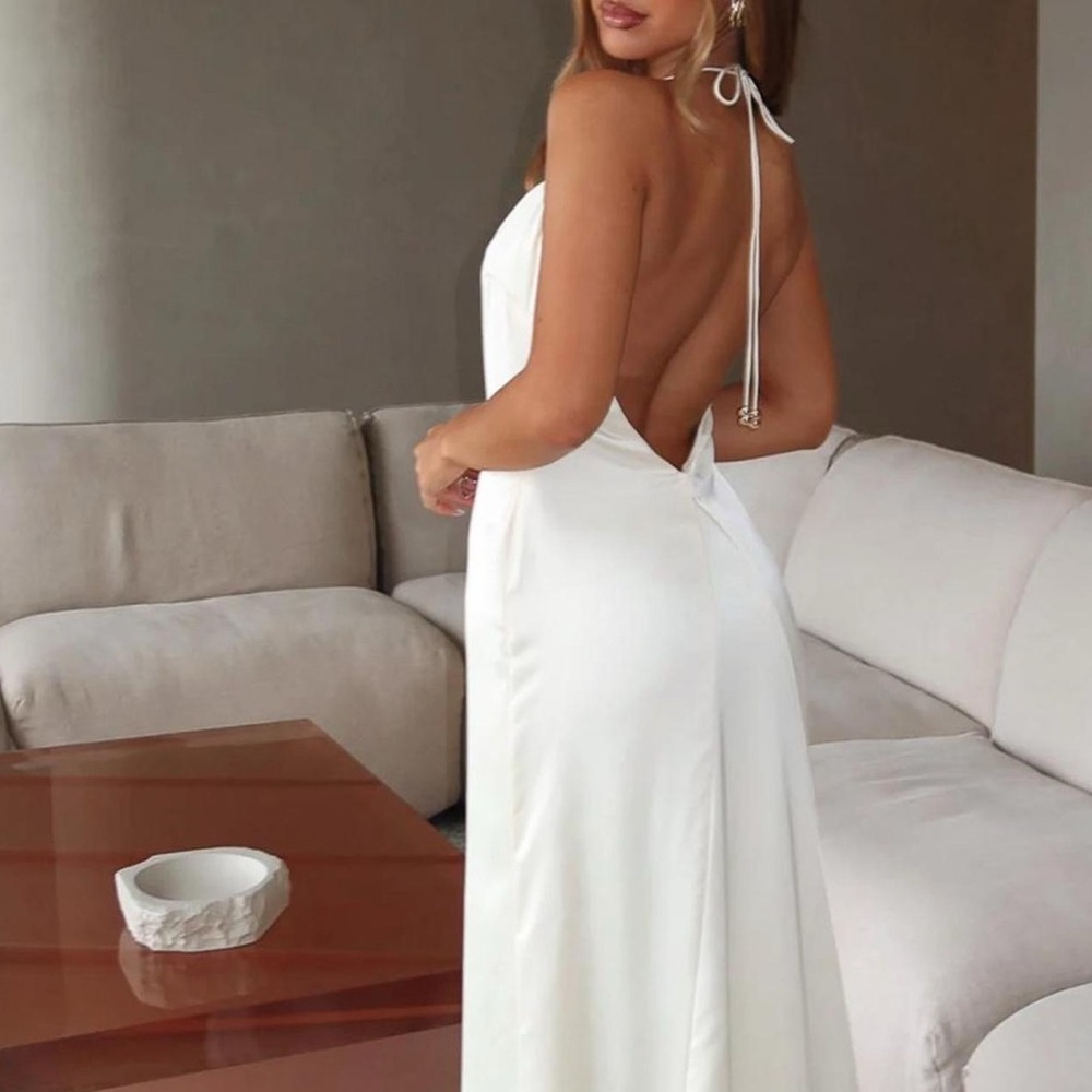White Fox Boutique White Backless Maxi Dress